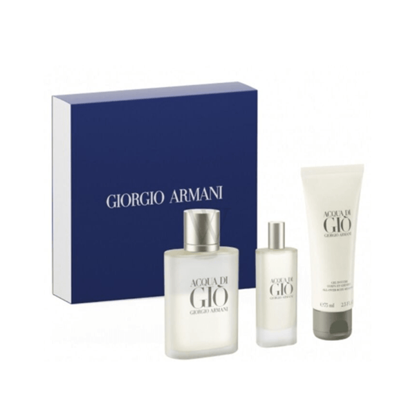 Armani Acqua Di Gio Eau de Toilette Men s Aftershave Gift Set Spray 100ml with 75ml Shower Gel 15ml EDT