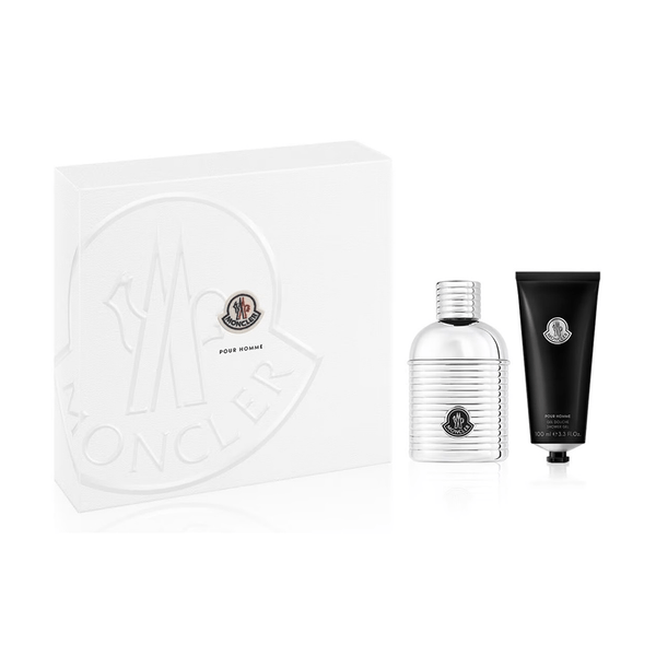 Moncler Pour Homme Men's Eau de Parfum Aftershave Gift Set Spray (60ml)  with 100ml Shower Gel