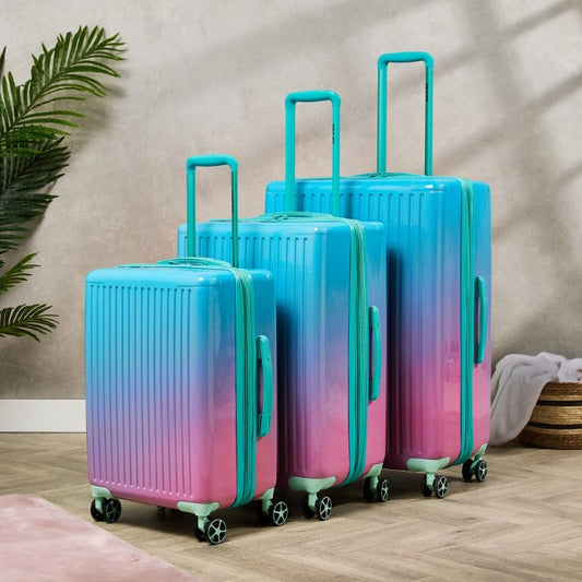 Vacay 3pcs Premium Hard Shell Travel Suitcase Set (Gradient Rainbow)