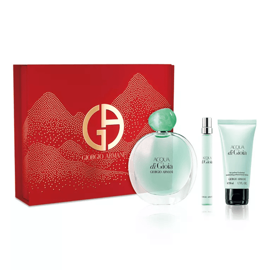 Armani Women's Perfume Armani Acqua Di Gioia Women's Gift Set (100ml EDP + 50ml Body Lotion + 10ml EDP)