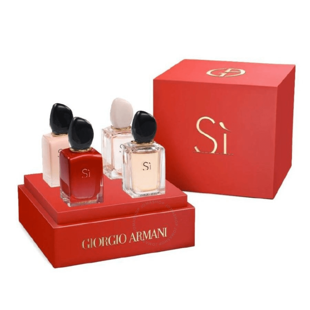 Armani Women's Perfume Armani Miniatures Women's Gift Set 4 x 7ml (Si EDT + Si Intense EDP + Si Fiori EDP + Si Passione EDP)