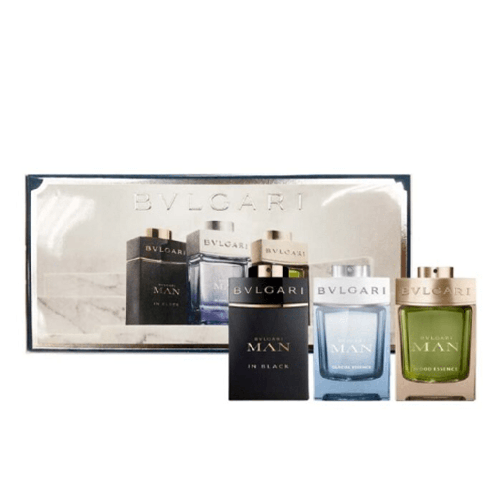 Bvlgari Men's Aftershave Bvlgari Men's Miniature Collection Gift Set 3 x 15ml EDP Splashes (Man In Black + Glacial Essence + Man Wood Essence)