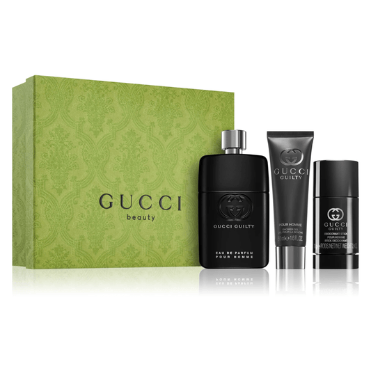 Gucci Men's Aftershave Gucci Guilty Pour Homme Aftershave Parfum Spray Gift Set (90ml) with Shower Gel and Deodorant Stick