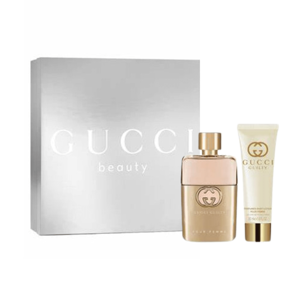 Gucci Women's Perfume Gucci Guilty Pour Femme Eau de Parfum Women's Gift Set Spray (50ml) with 50ml Body Lotion