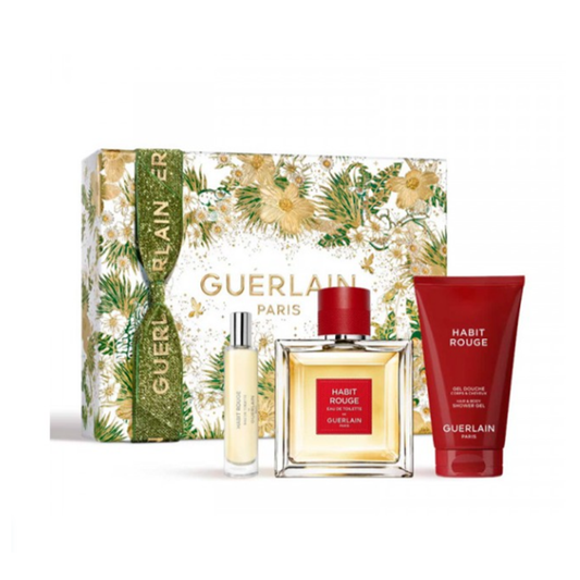 Guerlain Men's Aftershave Guerlain Habitat Rouge Men's Eau de Toilette Gift Set Spray (100ml) with 75ml Shower Gel + 10ml EDT