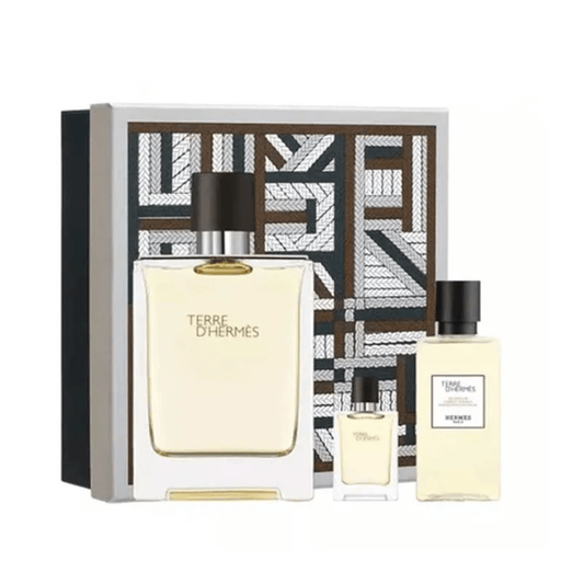 Hermes Men's Aftershave Hermes Terre D'Hermes Eau de Toilette Men's Gift Set Spray (100ml) with Shower Gel & 5ml EDT