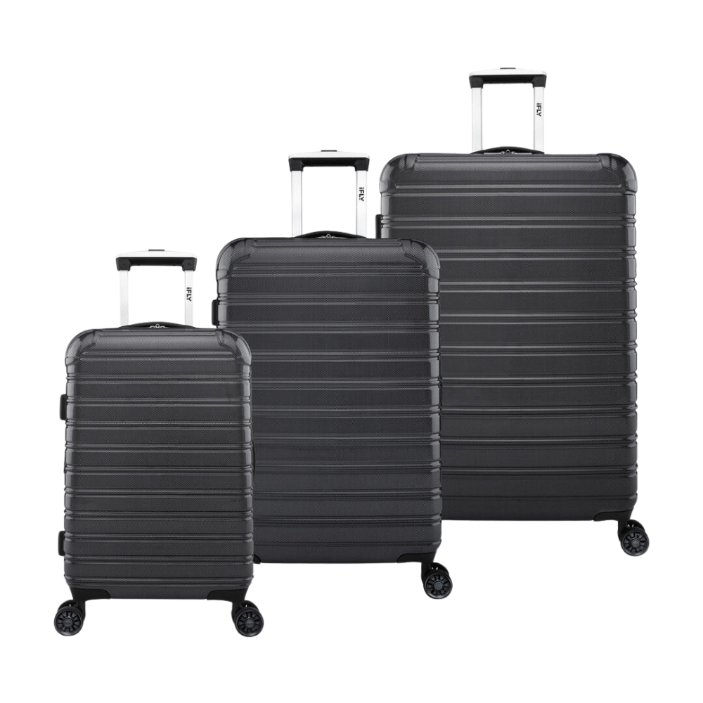 iFLY Suitcase iFLY Fibertech 3pcs Premium Hard Shell Travel Suitcase Set (Jet Black)