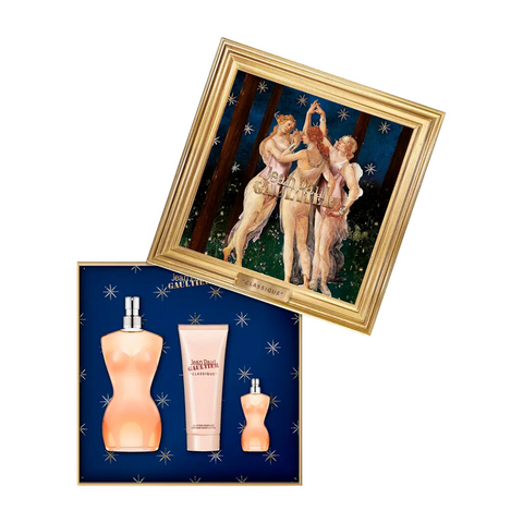 Jean Paul Gaultier Women's Perfume Jean Paul Gaultier Classique Eau de Toilette Women's Perfume Gift Set Spray (100ml) with Body Lotion & 6ml EDT