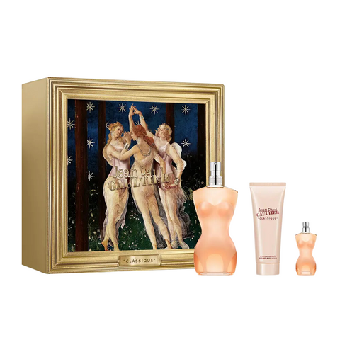 Jean Paul Gaultier Women's Perfume Jean Paul Gaultier Classique Eau de Toilette Women's Perfume Gift Set Spray (100ml) with Body Lotion & 6ml EDT