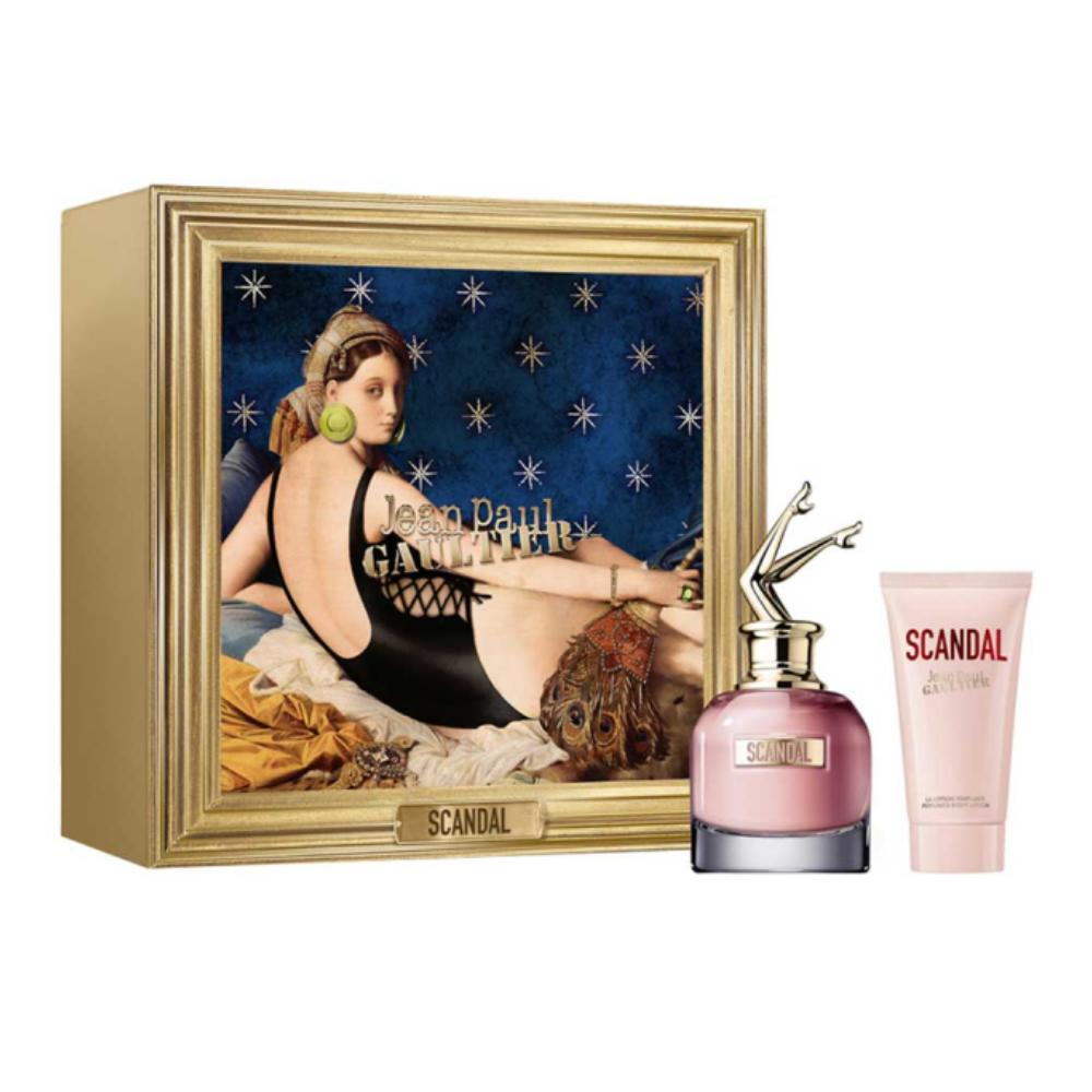 Jean Paul Gaultier Women's Perfume Jean Paul Gaultier Scandal Eau de Parfum Women's Perfume Gift Set Spray (80ml) with Body Lotion