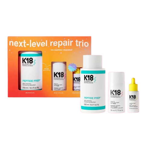 K18 Hair Care K18 Next-Level Repair Trio Set (Peptide Prep Detox Shampoo 250ml + Leave-In Molecular Repair Mask 50ml + Molecular Repair Hair Oil 10ml)