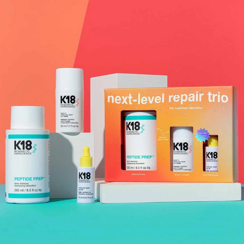 K18 Hair Care K18 Next-Level Repair Trio Set (Peptide Prep Detox Shampoo 250ml + Leave-In Molecular Repair Mask 50ml + Molecular Repair Hair Oil 10ml)