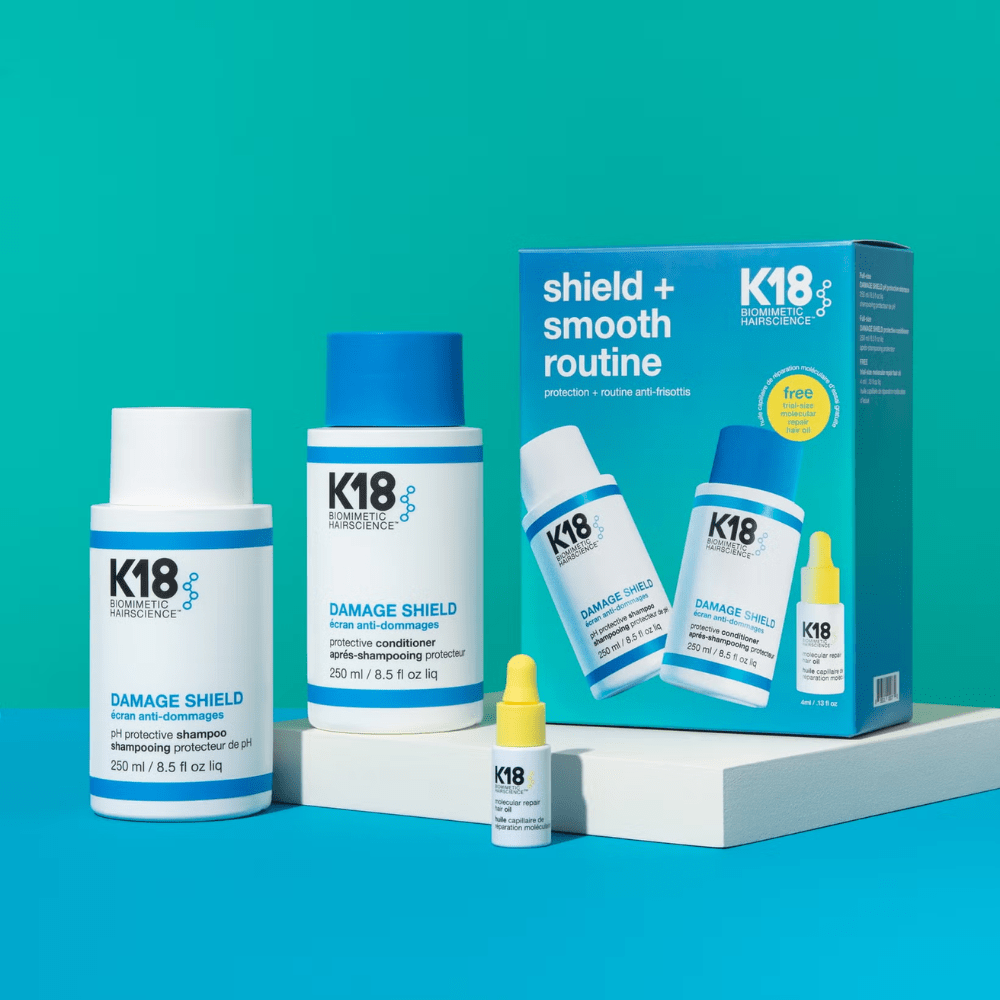 K18 Hair Care K18 Shield and Smooth Routine Trio Set (Shampoo + Conditioner + Hair Oil)