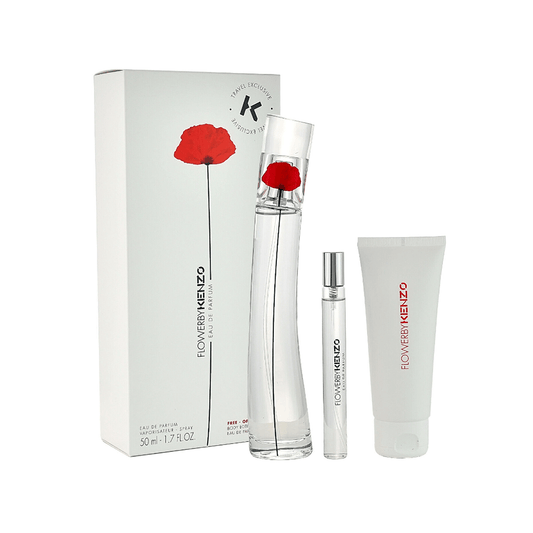 Kenzo Women's Perfume Kenzo Flower Eau de Parfum Women's Perfume Gift Set Spray (50ml) with Body Lotion and 10ml EDP