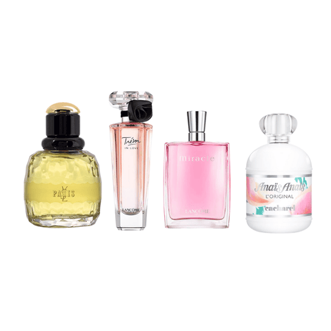 Lancome Women's Perfume The Pink Collection Miniatures Gift Set (Paris EDP + Tresor In Love EDP + Miracle EDP + Anais Anais EDT)