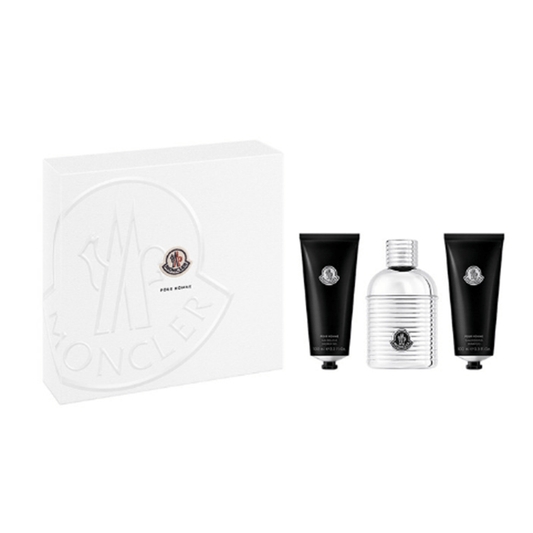 Moncler Men's Aftershave Moncler Pour Homme Eau de Parfum Men's Aftershave Gift Set Spray (100ml) with 100ml Shower Gel + 100ml Shampoo