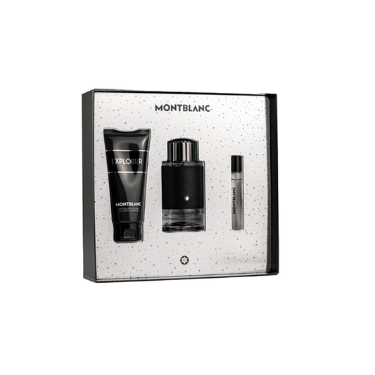 Montblanc Men's Aftershave Mont Blanc Explorer Gift Set Eau de Parfum Men's Aftershave Gift Set Spray (100ml) with 100ml Shower Gel + 7.5ml EDP