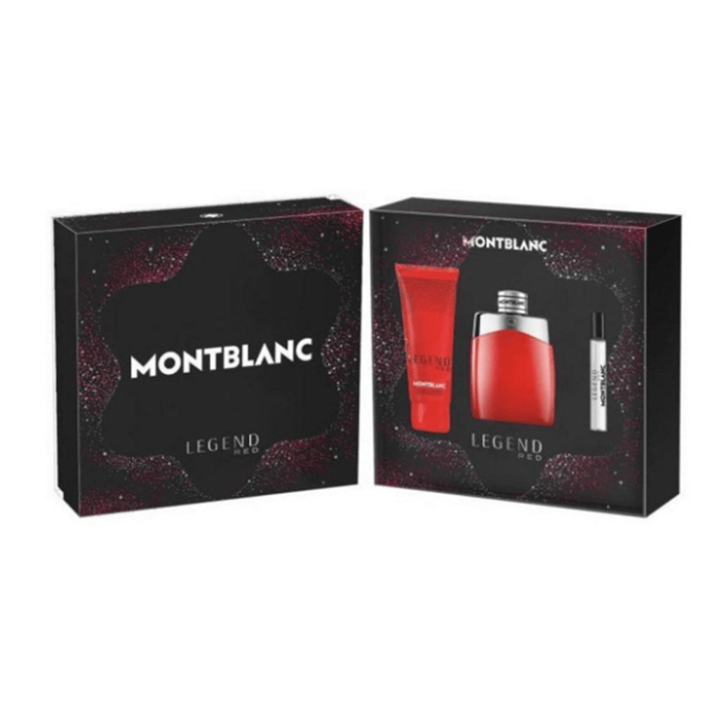 Montblanc Men's Aftershave Mont Blanc Legend Red Eau de Parfum Men's Aftershave Gift Set Spray (100ml) with 100ml Shower Gel + 7.5ml EDP Splash