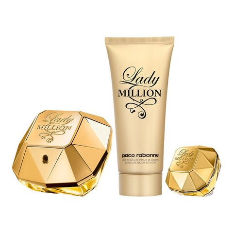 Paco Rabanne Women's Perfume Paco Rabanne Lady Million Eau de Parfum Women's Perfume Gift Set Spray (80ml) with Body Lotion & 5ml EDP