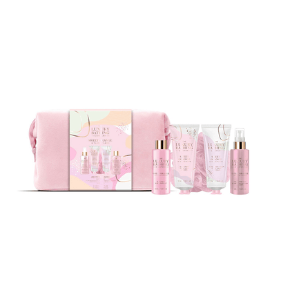 The Luxury Bathing Company Skin Care The Luxury Bathing Company Sweet Orange & Ylang Ylang Glow Getaway Gift Set (100ml Hair & Body Mist + 100ml Body Wash + 50ml Hand & Nail Cream + 50ml Body Cream + Body Polisher & Reusable Toiletry Bag)