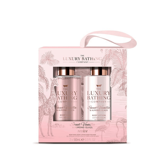 The Luxury Bathing Company Skin Care The Luxury Bathing Company Sweet Vanilla & Almond Glaze Revive Gift Set (100ml Body Wash + 100ml Body Lotion & Body Polisher)