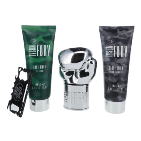 Tyson Fury Men's Aftershave Tyson Fury Platinum Men's Gift Set (100ml EDT + 100ml Body Wash + 100ml Body Lotion + Utility Card)