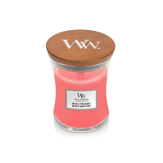 Woodwick Candle Woodwick Melon & Pink Quartz Medium Hourglass Candle