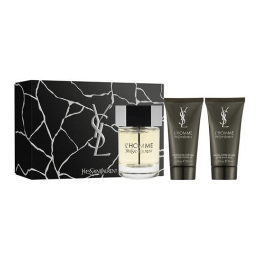 Yves Saint Laurent Men's Aftershave YSL L'Homme Eau de Toilette Men's Aftershave Gift Set Spray (100ml) with Shower Gel & Aftershave Balm