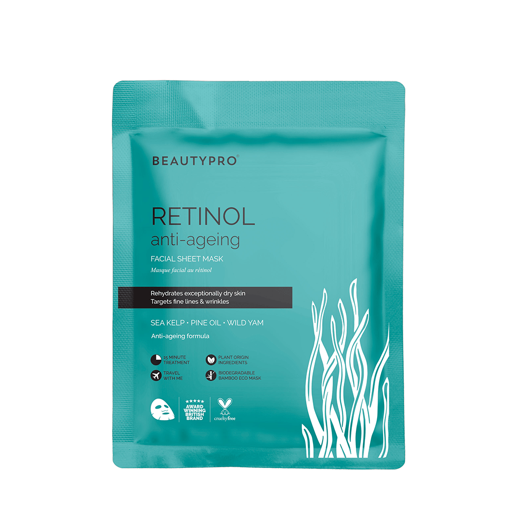 BeautyPro Face Mask BeautyPro Retinol Anti-Aging Sea Kelp, Pine Oil and Wild Yam Facial Sheet Mask (22ml)