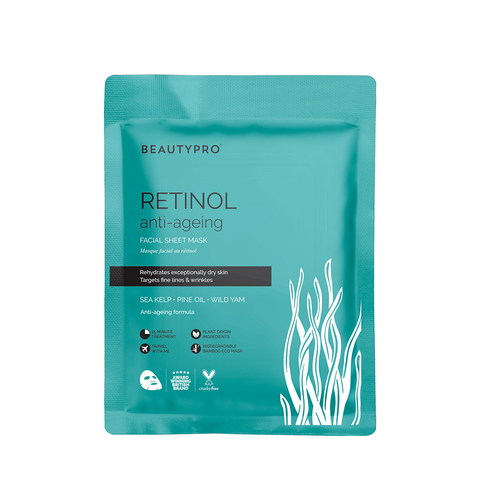 BeautyPro Face Mask BeautyPro Retinol Anti-Aging Sea Kelp, Pine Oil and Wild Yam Facial Sheet Mask (22ml)