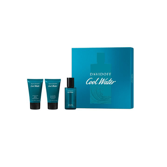 Davidoff Men's Aftershave Davidoff Cool Water Eau de Toilette Men's Aftershave Gift Set Spray (40ml) with Shower Gel & Aftershave Balm