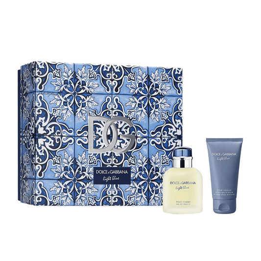 Dolce & Gabbana Men's Aftershave Dolce & Gabbana Light Blue Pour Homme Eau de Toilette Men's Aftershave Gift Set Spray (75ml) & Aftershave Balm