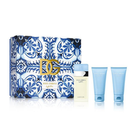 Dolce & Gabbana Women's Perfume Dolce & Gabbana Light Blue Eau de Toilette Women's Perfume Gift Set Spray (50ml) with Shower Gel + Body Cream