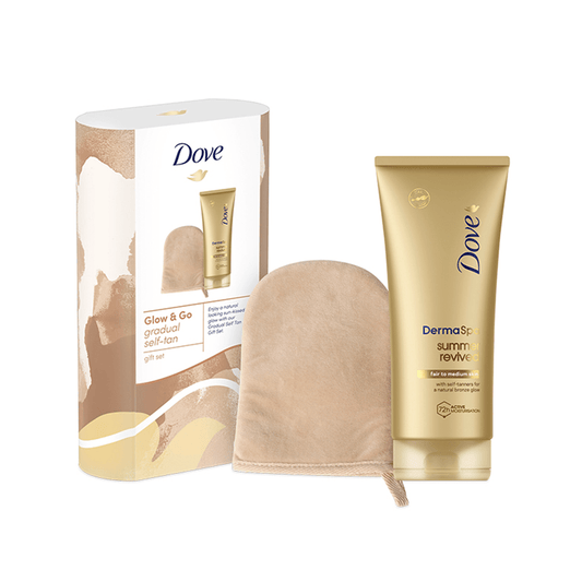 Dove Skin Care Dove Glow & Go Gradual Self Tan 2 Piece Gift Set (150ml Body Mousse + Mitt)