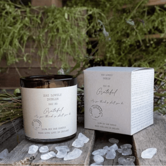 Eau Lovely Candle Eau Lovely Dublin Eau So Grateful Candle (With Moonstone Crystals)