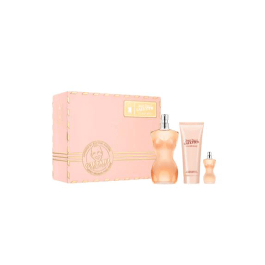 Jean Paul Gaultier Women's Perfume JPG Classique Eau de Toilette Women's Gift Set Spray (100ml) with Body Lotion & 6ml EDT