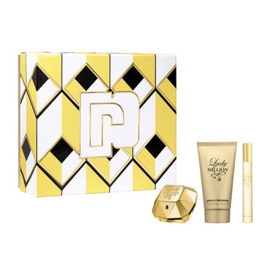 Paco Rabanne Women's Perfume Paco Rabanne Lady Million Eau de Parfum Women's Perfume Gift Set Spray (50ml) with Body Lotion & 10ml Mini