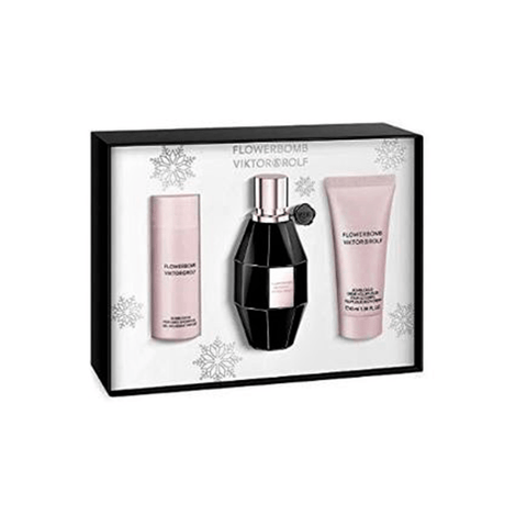 Viktor & Rolf Women's Perfume Viktor & Rolf Flowerbomb Midnight Eau de Parfum Women's Perfume Gift Set Spray (50ml) with Shower Gel and Body Cream